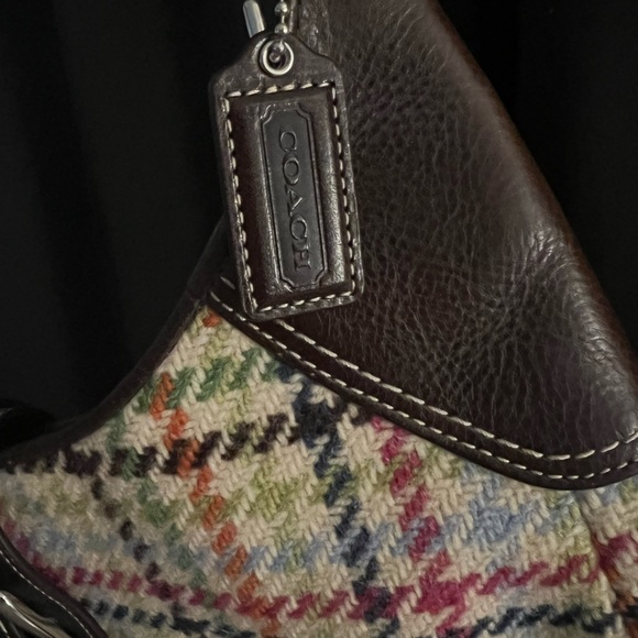 Vintage Coach Hampton Tattersall MulticoloredHobo Shoulder Bag - Picture 3 of 11